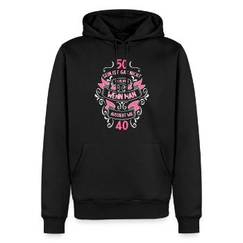50 sein ist nicht schlimm wenn man 50 Geburtstag - Männer Premium Bio Hoodie - Schwarz - Vorne - Nico (187cm)
