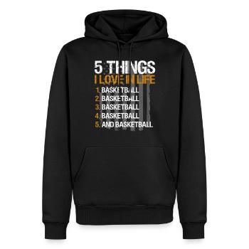 Dictons de basket-ball amusants pour les joueurs de basket-ball - Sweat à capuche Premium bio Homme - noir - Devant - Nico (187cm)