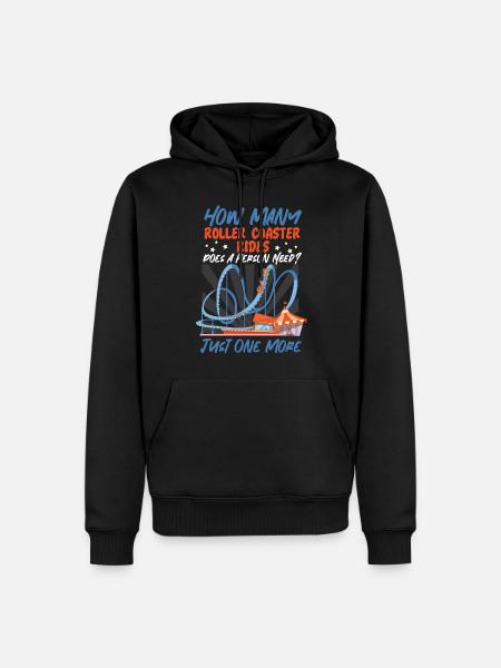 Roller Coaster How Many Roller - Men’s Premium Organic Hoodie - black