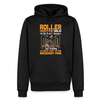 Roller de montagnes russes - Sweat à capuche Premium bio Homme - noir - Devant - Nico (187cm)