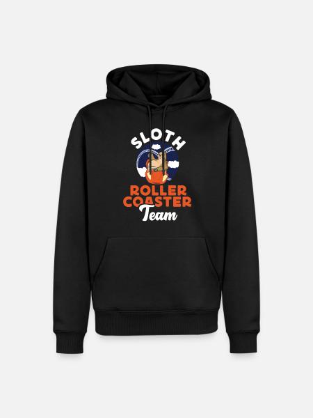 Roller Coaster Sloth Sloth Roller - Männer Premium Bio Hoodie - Schwarz
