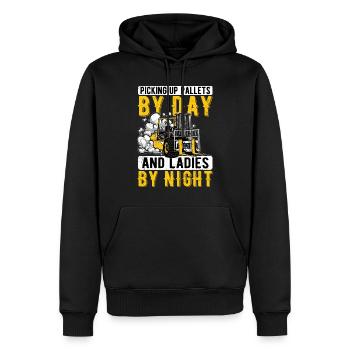 Staplerfahrer Gabelstapler Gabelstaplerfahrer - Männer Premium Bio Hoodie - Schwarz - Vorne - Nico (187cm)