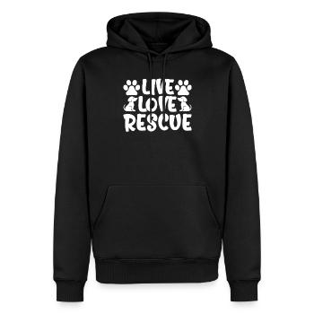 Live Love Rescue - Männer Premium Bio Hoodie - Schwarz - Vorne - Nico (187cm)