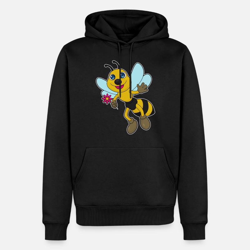 Abeille à fleur - Sweat à capuche Premium bio Homme - noir