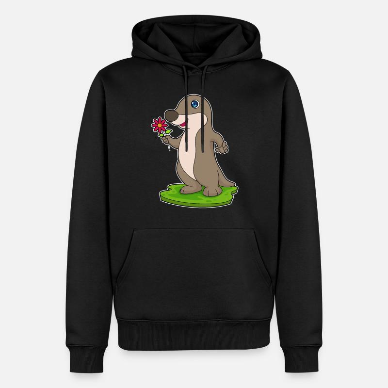 Loutre à fleur - Sweat à capuche Premium bio Homme - noir
