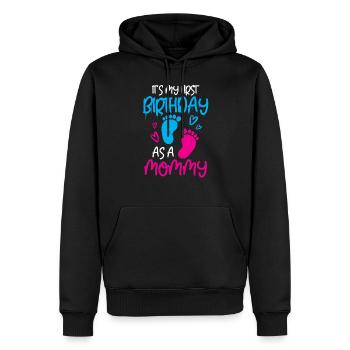 Es Ist Mein Erster Geburtstag Als Mami Party Mama - Männer Premium Bio Hoodie - Schwarz - Vorne - Nico (187cm)