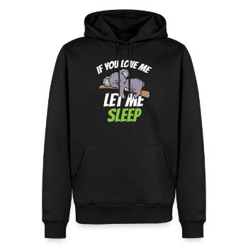 Si tu m’aimes, laisse-moi dormir animal Koala - Sweat à capuche Premium bio Homme - noir - Devant - Nico (187cm)
