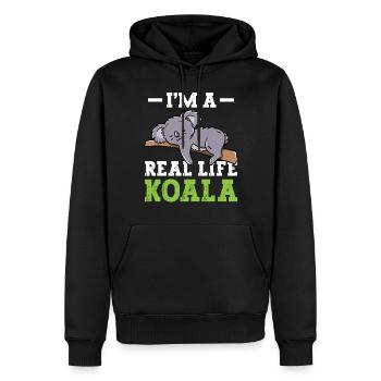 Je suis un vrai koala Koalas Koala Bear Animal mignon - Sweat à capuche Premium bio Homme - noir - Devant - Nico (187cm)