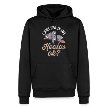 J’aime Koalas Just Very Okay? Koala Koala Ours - Sweat à capuche Premium bio Homme - noir - Devant - Nico (187cm)