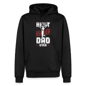 Running Runner Half Marathon Dad - Männer Premium Bio Hoodie - Schwarz - Vorne - Nico (187cm)