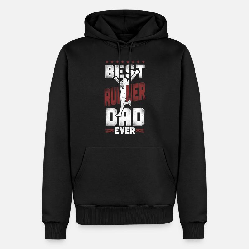 Running Runner Half Marathon Dad - Männer Premium Bio Hoodie - Schwarz