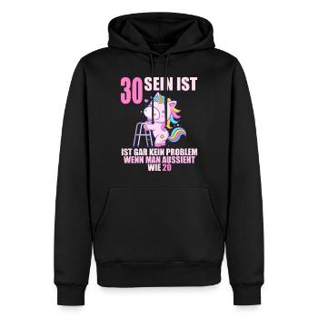 30 sein ist nicht schlimm wenn man 30 Geburtstag - Männer Premium Bio Hoodie - Schwarz - Vorne - Nico (187cm)