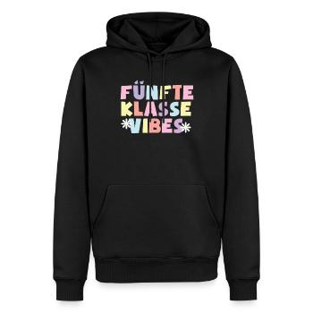 5. Klasse Vibes Schulkind 5. Klasse - Männer Premium Bio Hoodie - Schwarz - Vorne - Nico (187cm)