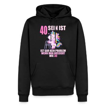 40 sein ist nicht schlimm wenn man 40 Geburtstag - Männer Premium Bio Hoodie - Schwarz - Vorne - Nico (187cm)