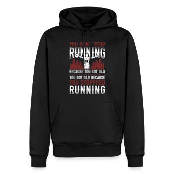 Running Runner Half Marathon - Männer Premium Bio Hoodie - Schwarz - Vorne - Nico (187cm)