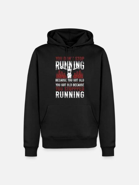Running Runner Half Marathon - Männer Premium Bio Hoodie - Schwarz