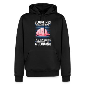 Les blobfish sont des mèmes de poissons fantastiquement laids - Sweat à capuche Premium bio Homme - noir - Devant - Nico (187cm)