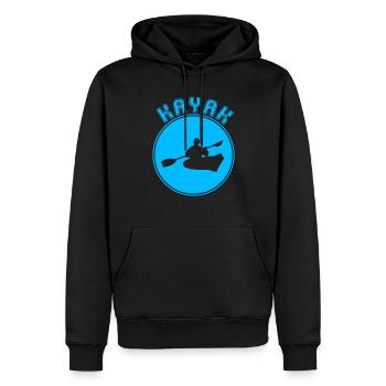 Kanu - Männer Premium Bio Hoodie - Schwarz - Vorne - Nico (187cm)