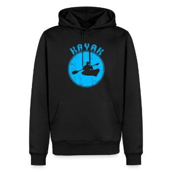 Kanu - Männer Premium Bio Hoodie - Schwarz - Vorne - Nico (187cm)