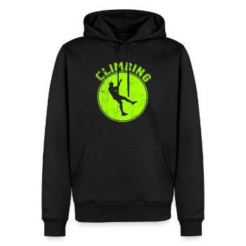 Grimper - Sweat à capuche Premium bio Homme - noir - Devant - Nico (187cm)