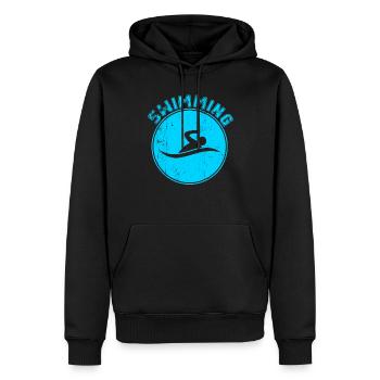 Nager - Sweat à capuche Premium bio Homme - noir - Devant - Nico (187cm)
