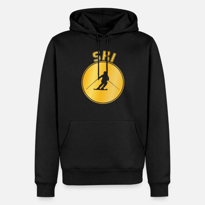 Ski - Sweat à capuche Premium bio Homme - noir