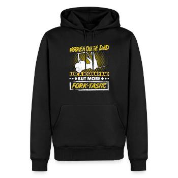 Staplerfahrer Vater Papa Gabelstapler Fork-Tastic - Männer Premium Bio Hoodie - Schwarz - Vorne - Nico (187cm)
