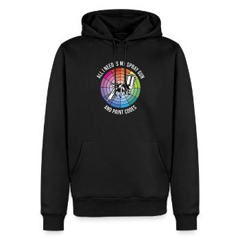 Peintre de voitures Peintre de véhicules Peintre - Sweat à capuche Premium bio Homme - noir - Devant - Nico (187cm)