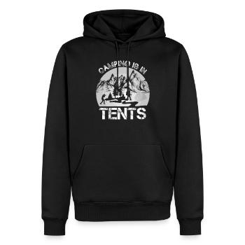 Zelten ist Zelten Wandershirt - Männer Premium Bio Hoodie - Schwarz - Vorne - Nico (187cm)