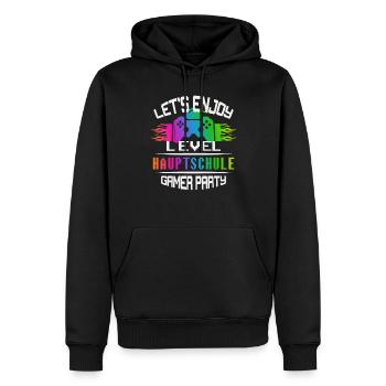 Level HAUPTSCHULE keep calm and game on - Männer Premium Bio Hoodie - Schwarz - Vorne - Nico (187cm)