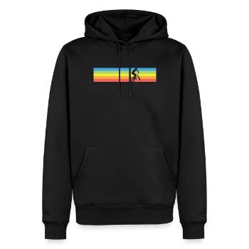 BMX rétro - Sweat à capuche Premium bio Homme - noir - Devant - Nico (187cm)