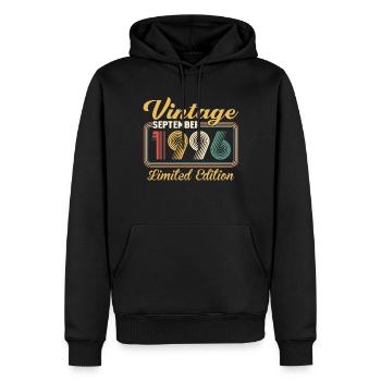 Vintage September 1996 Limited Edition Birthday - Männer Premium Bio Hoodie - Schwarz - Vorne - Nico (187cm)