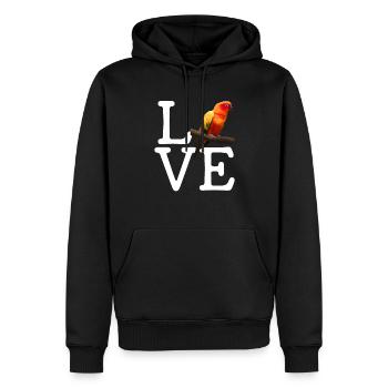 i love conure, parrot sun conure - Men’s Premium Organic Hoodie - black - Front - Nico (187cm)