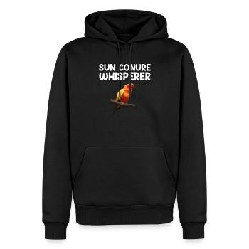 sun conure whisperer, parrot sun conure - Men’s Premium Organic Hoodie - black - Front - Nico (187cm)