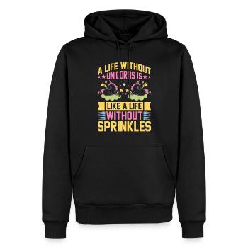 Einhorn life without unicorn life without sparkles - Männer Premium Bio Hoodie - Schwarz - Vorne - Nico (187cm)