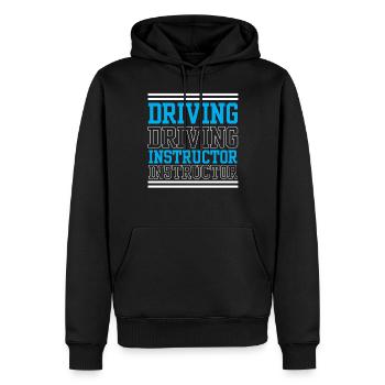 Moniteur de conduite Cours de conduite Auto-école Etudiant au volant - Sweat à capuche Premium bio Homme - noir - Devant - Nico (187cm)