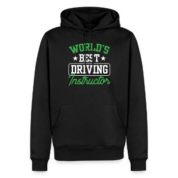 Der Beste Fahrlehrer Der Welt Beruf Fahrschule - Männer Premium Bio Hoodie - Schwarz - Vorne - Nico (187cm)
