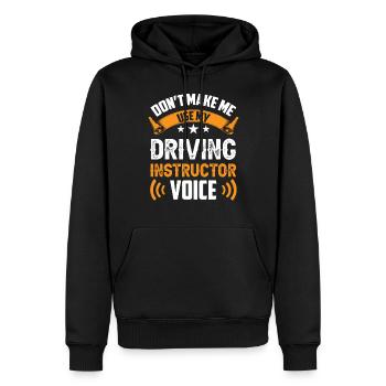 Mon instructeur de conduite Voice Driving Instructor Voice Profession - Sweat à capuche Premium bio Homme - noir - Devant - Nico (187cm)