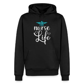 Krankenschwester Leben - Männer Premium Bio Hoodie - Schwarz - Vorne - Nico (187cm)