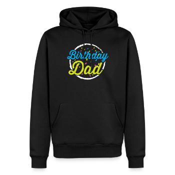 Anniversaire Papa Papa Père Party - Sweat à capuche Premium bio Homme - noir - Devant - Nico (187cm)