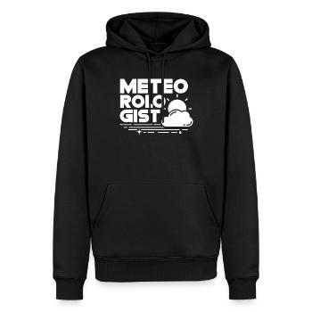Météorologue Météorologie Profession de météorologue - Sweat à capuche Premium bio Homme - noir - Devant - Nico (187cm)