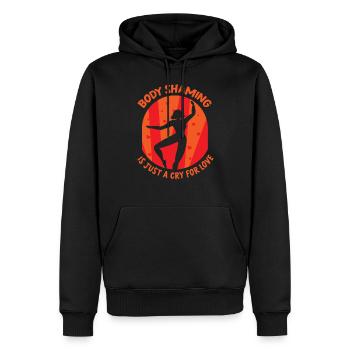 La honte corporelle n’est qu’un cri d’amour - Sweat à capuche Premium bio Homme - noir - Devant - Nico (187cm)