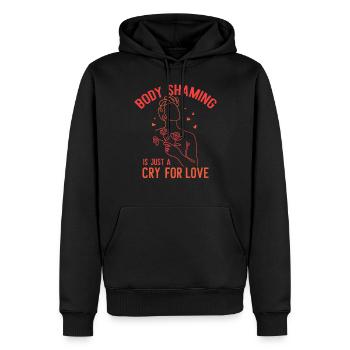 La honte corporelle n’est qu’un cri d’amour - Sweat à capuche Premium bio Homme - noir - Devant - Nico (187cm)