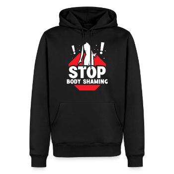 Schluss Mit Body Shaming Bodyshaming Ärgern - Männer Premium Bio Hoodie - Schwarz - Vorne - Nico (187cm)