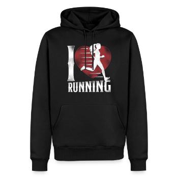 Running Runner Half Marathon Heart - Männer Premium Bio Hoodie - Schwarz - Vorne - Nico (187cm)