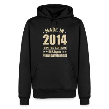 Fabriqué en 2014 Vintage Retro Limited Edition - Sweat à capuche Premium bio Homme - noir - Devant - Nico (187cm)