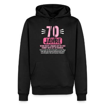 70 Jahre idee mich alt zu nennen 70 Geburtstag - Männer Premium Bio Hoodie - Schwarz - Vorne - Nico (187cm)