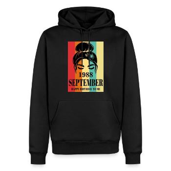 September 1988 Happy Birthday To Me - Männer Premium Bio Hoodie - Schwarz - Vorne - Nico (187cm)