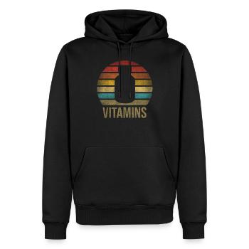 Vitamins Pills Retro Sunset Vintage - Männer Premium Bio Hoodie - Schwarz - Vorne - Nico (187cm)