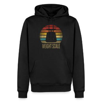 Weight Scale Retro Vintage Sunset - Männer Premium Bio Hoodie - Schwarz - Vorne - Nico (187cm)